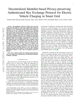 Decentralized Identifier-based Privacy-preserving Authenticated Key
  Exchange Protocol for Electric Vehicle Charging in Smart Grid