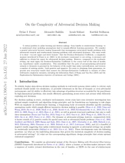 On the Complexity of Adversarial Decision Making