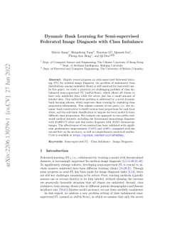 Dynamic Bank Learning for Semi-supervised Federated Image Diagnosis with
  Class Imbalance