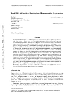 RankSEG: A Consistent Ranking-based Framework for Segmentation