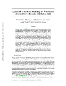 Agreement-on-the-Line: Predicting the Performance of Neural Networks
  under Distribution Shift