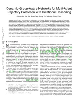Dynamic-Group-Aware Networks for Multi-Agent Trajectory Prediction with
  Relational Reasoning