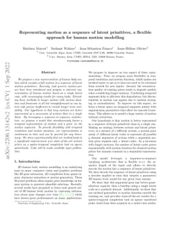 Representing motion as a sequence of latent primitives, a flexible
  approach for human motion modelling