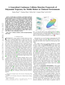A Generalized Continuous Collision Detection Framework of Polynomial
  Trajectory for Mobile Robots in Cluttered Environments