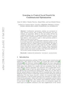 Learning to Control Local Search for Combinatorial Optimization