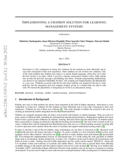 Implementing a Chatbot Solution for Learning Management System