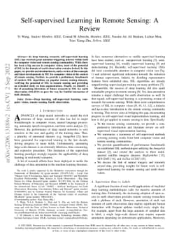 Self-supervised Learning in Remote Sensing: A Review