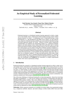 An Empirical Study of Personalized Federated Learning