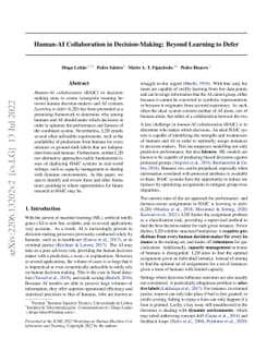 Human-AI Collaboration in Decision-Making: Beyond Learning to Defer