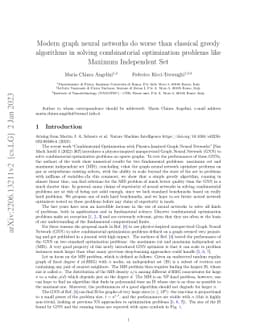 Modern graph neural networks do worse than classical greedy algorithms
  in solving combinatorial optimization problems like maximum independent set