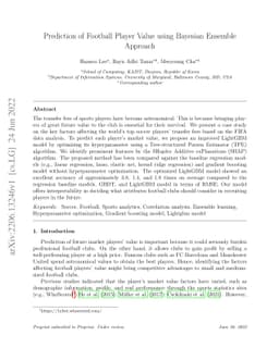 Prediction of Football Player Value using Bayesian Ensemble Approach