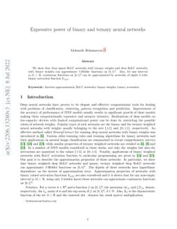 Expressive power of binary and ternary neural networks