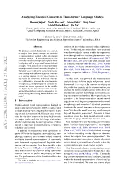 Analyzing Encoded Concepts in Transformer Language Models