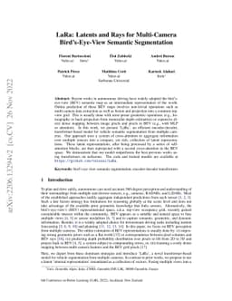 LaRa: Latents and Rays for Multi-Camera Bird's-Eye-View Semantic
  Segmentation