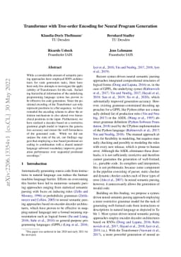Transformer with Tree-order Encoding for Neural Program Generation