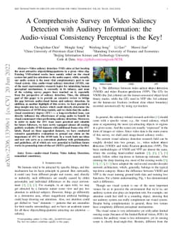 A Comprehensive Survey on Video Saliency Detection with Auditory
  Information: the Audio-visual Consistency Perceptual is the Key!