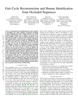 Gait Cycle Reconstruction and Human Identification from Occluded
  Sequences