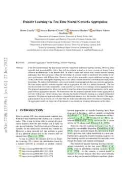 Transfer Learning via Test-Time Neural Networks Aggregation