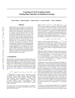 Learning To Cut By Looking Ahead: Cutting Plane Selection via Imitation
  Learning