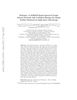 DeStripe: A Self2Self Spatio-Spectral Graph Neural Network with Unfolded
  Hessian for Stripe Artifact Removal in Light-sheet Microscopy