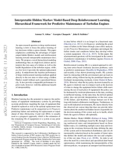 Interpretable Hidden Markov Model-Based Deep Reinforcement Learning
  Hierarchical Framework for Predictive Maintenance of Turbofan Engines