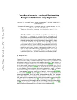ContraReg: Contrastive Learning of Multi-modality Unsupervised
  Deformable Image Registration