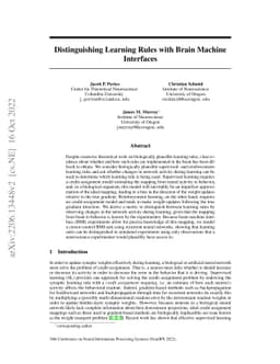 Distinguishing Learning Rules with Brain Machine Interfaces