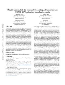 "Double vaccinated, 5G boosted!": Learning Attitudes towards COVID-19
  Vaccination from Social Media