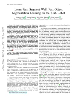 Learn Fast, Segment Well: Fast Object Segmentation Learning on the iCub
  Robot