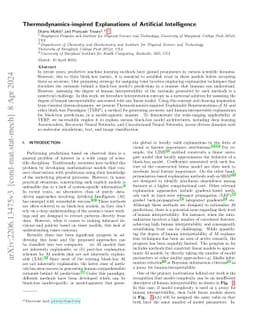 Thermodynamics-inspired Explanations of Artificial Intelligence