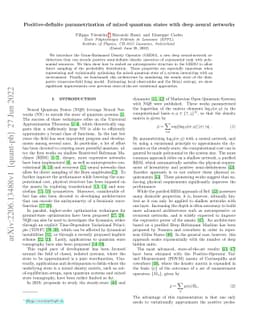 Positive-definite parametrization of mixed quantum states with deep
  neural networks