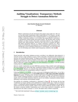 Auditing Visualizations: Transparency Methods Struggle to Detect
  Anomalous Behavior