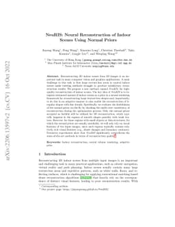 NeuRIS: Neural Reconstruction of Indoor Scenes Using Normal Priors