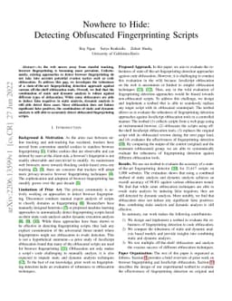 Nowhere to Hide: Detecting Obfuscated Fingerprinting Scripts