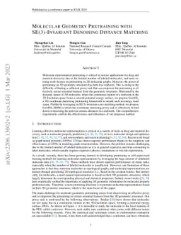Molecular Geometry Pretraining with SE(3)-Invariant Denoising Distance
  Matching