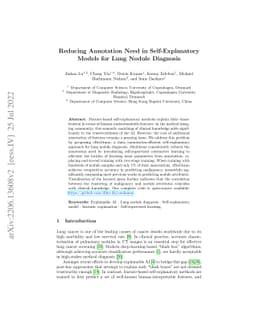 Reducing Annotation Need in Self-Explanatory Models for Lung Nodule
  Diagnosis