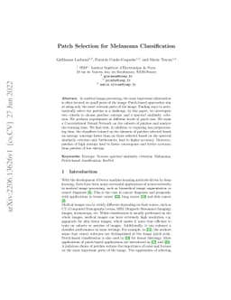 Patch Selection for Melanoma Classification
