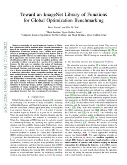 Toward an ImageNet Library of Functions for Global Optimization
  Benchmarking