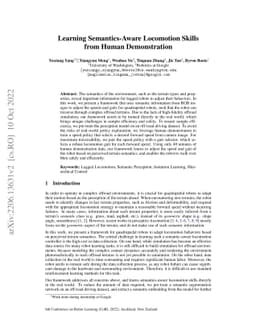 Learning Semantics-Aware Locomotion Skills from Human Demonstration