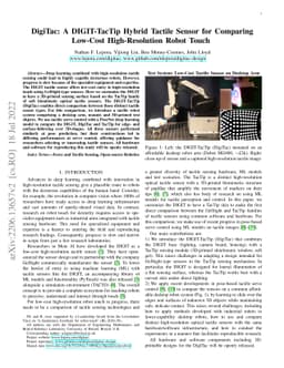 DigiTac: A DIGIT-TacTip Hybrid Tactile Sensor for Comparing Low-Cost
  High-Resolution Robot Touch