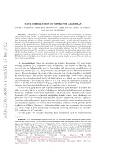 Data Assimilation in Operator Algebras
