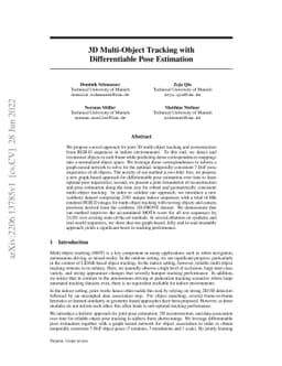 3D Multi-Object Tracking with Differentiable Pose Estimation