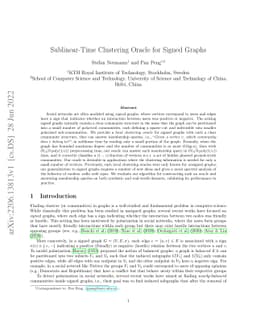 Sublinear-Time Clustering Oracle for Signed Graphs