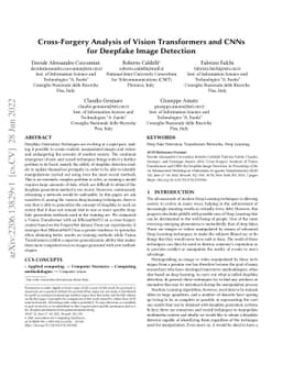 Cross-Forgery Analysis of Vision Transformers and CNNs for Deepfake
  Image Detection