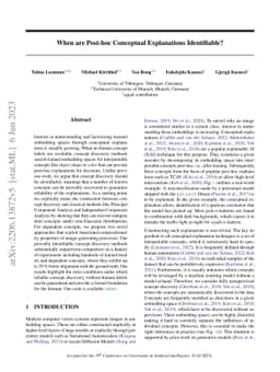 When are Post-hoc Conceptual Explanations Identifiable?