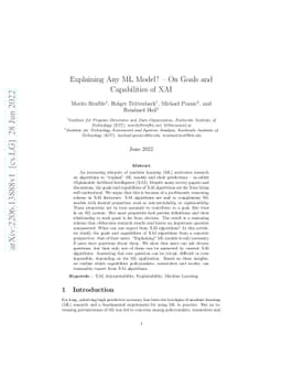 Explaining Any ML Model? -- On Goals and Capabilities of XAI
