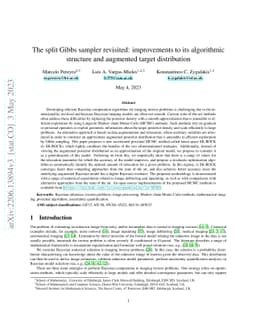 The split Gibbs sampler revisited: improvements to its algorithmic
  structure and augmented target distribution