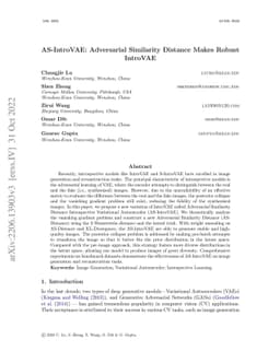 AS-IntroVAE: Adversarial Similarity Distance Makes Robust IntroVAE