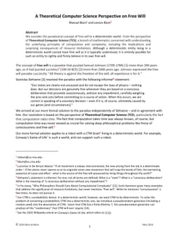 A Theoretical Computer Science Perspective on Free Will