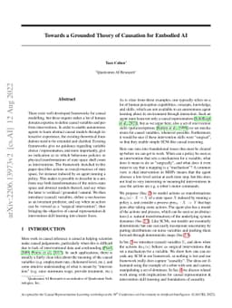 Towards a Grounded Theory of Causation for Embodied AI